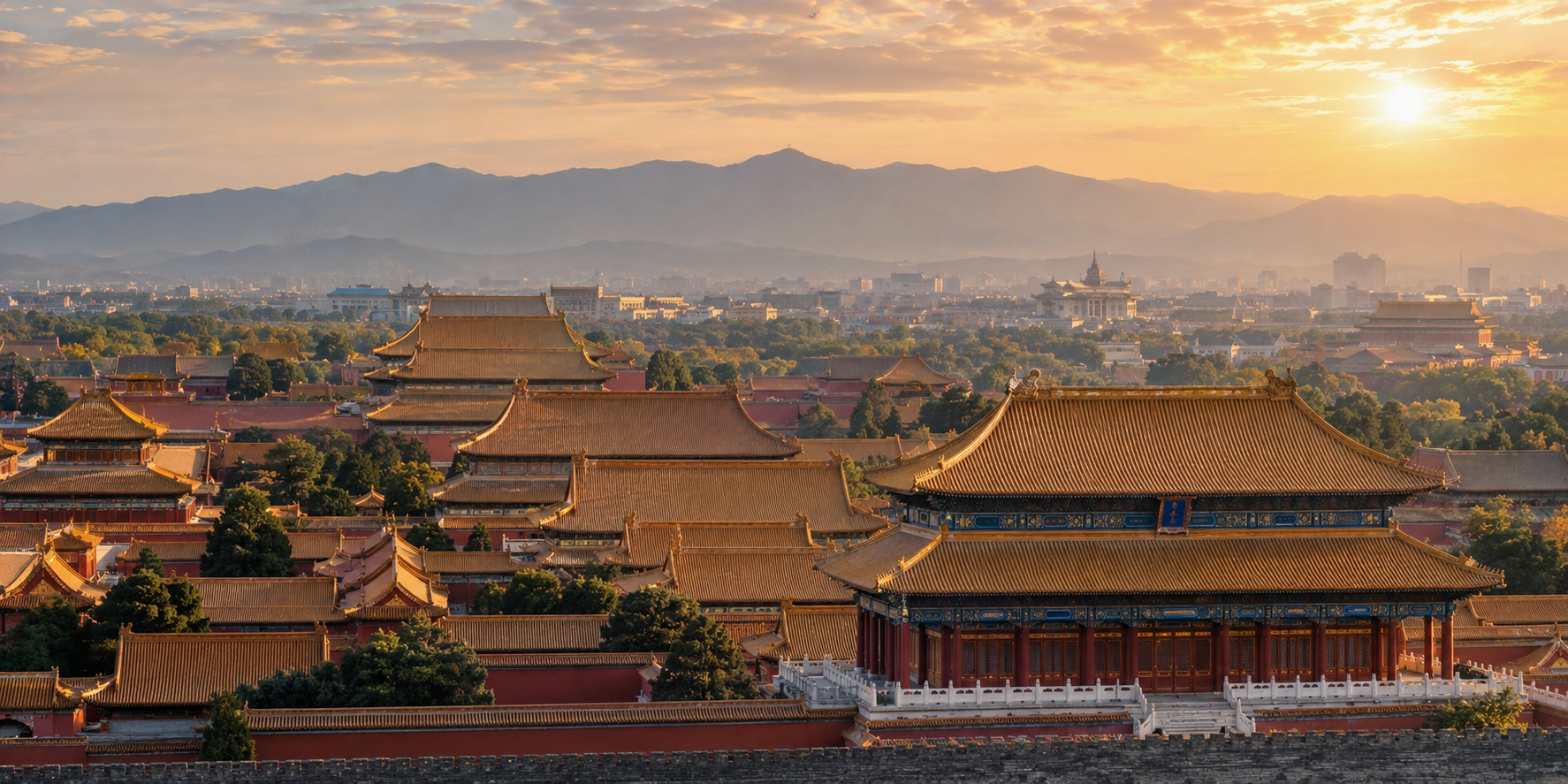 Forbidden City palace rooftops in Beijing